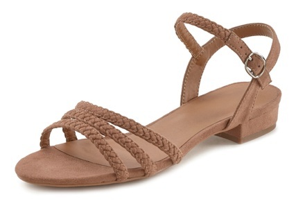 Lascana, LASCANA Sandale, mit geflochtenen Riemchen, LASCANA Sandale, Sandalette, Sommerschuh mit geflochtenen Riemchen VEGAN