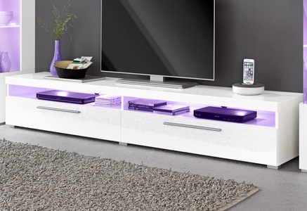 undefined, Lowboard, Breite 200 cm, INOSIGN Lowboard »India,Breite 200 cm, stilvolle Fernsehschrank mit offenen Fächern«, TV-Board ohne Beleuchtung, TV-Kommode mit viel Stauraum
