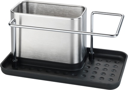 Wenko, Wenko - Spülorganizer Edelstahl Orio, Spülbecken-Caddy, Edelstahl rostfrei, Wenko Spültrogbutler Orio Silber