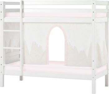 Hoppekids, Hoppekids Etagenbett, Liegefläche 70x160 cm, Kiefer weiss lackiert,mit Textilset und wahlweise mit Matratze, 