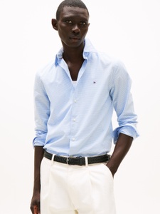 Tommy Hilfiger, Tommy Hilfiger Langarmhemd »FLEX POPLIN MINI PRINT RF SHIRT«, regular fit, Kentkragen