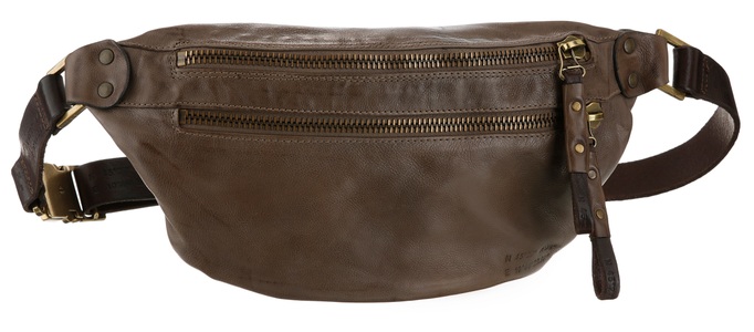 A.S.98, A.S.98 Bauchtasche, aus Leder, mit praktischem Reissverschluss-Rückfach, 