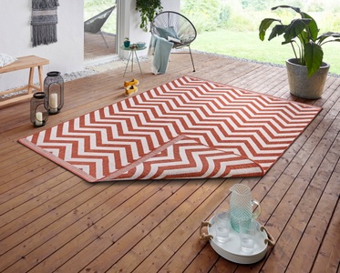 NORTHRUGS, NORTHRUGS Teppich »Palma«, rechteckig, 5 mm Höhe, In-und Outdoor geeignet, Wohnzimmer, Balkon, Terrasse, Garten, Robust, Pflegeleicht, Flachgewebe, Wendbar, NORTHRUGS Teppich »Palma Wendeteppich«, rechteckig, 5 mm Höhe, In-& Outdoor, Wetterfest, Balkon, Läufer, Wohnzimmer, Wasserfest