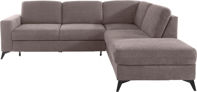 Places of Style Ecksofa »Lolland«, Wahlweise mit Bettfunktion und Stauraum, Federkern, auch mit abwischbarem Bezug