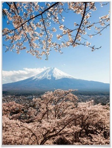Wall-Art, Wall-Art Poster »Mount Fuji Japan«, Berge, (1 St.), Poster, Wandbild, Bild, Wandposter, Wall-Art Poster »Mount Fuji Japan«, Berge, (1 St.), Poster ohne Bilderrahmen