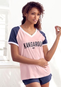 KangaROOS, KangaROOS Shorty, mit kontrastfarbenen Raglanärmeln, KangaROOS Shorty, (2 tlg.), mit kontrastfarbenen Raglanärmeln