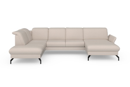sit&more Wohnlandschaft »Fashion«, wahlweise mit Kopfteilverstellung und Vorziehsitz, motorisch, mit schwarzen Metallfüssen