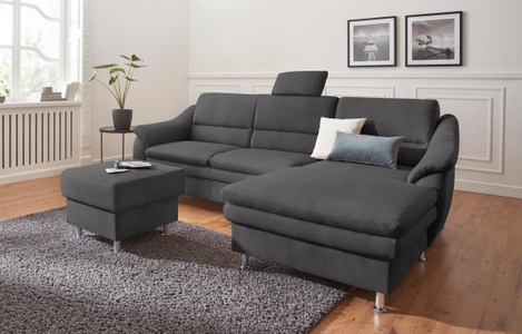 SIT&MORE, sit&more Ecksofa, sit&more Ecksofa »Cardoso L-Form« mit Federkern, wahlweise mit Bettfunktion