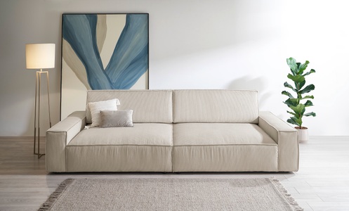 HOME AFFAIRE, Home affaire Big-Sofa »NEU: SHERWOOD XXL, Big-Sofa (316cm), extra tiefe Sitzfläche 95 cm« bequemer Sitzkomfort, Cord u. Leinenoptik, Kedernaht, Home affaire Big-Sofa »NEU: SHERWOOD XXL, Big-Sofa (316cm), extra tiefe Sitzfläche 95 cm« bequemer Sitzkomfort, Cord u. Leinenoptik, Kedernaht