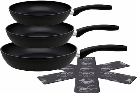 Elo, Elo Pfannen-Set »LUKULLUS« (Set, 5-tlg.), Elo Pfannen-Set »Lukullus« Aluminium Set, 1x Bratpfanne Ø 20 cm, 1x Bratpfanne Ø 24 cm, 1x Bratpfanne Ø 28 cm, 5 Stk. tlg. Induktion