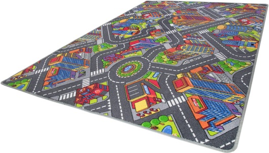 andiamo, Kinderteppich, »Big City«, Andiamo, rechteckig, Höhe 7 mm, maschinell getuftet, Andiamo Kinderteppich »Strasse Lagerräumung«, rechteckig, 5 mm Höhe, Strassen-Spiel-Teppich, Sonderposten, für Mädchen & Jungen