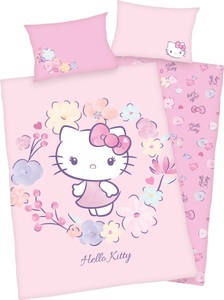 HERDING, HERDING Baby-Bettwäsche HELLO KITTY (40x60/100x135) in rosa, Hello Kitty Babybettwäsche »Hello Kitty« GOTS zertifiziert - aus Bio-Baumwolle