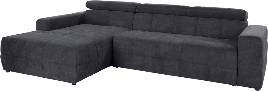 DOMO collection, DOMO collection Ecksofa, DOMO collection Ecksofa »Brandon grosse Ausführung B/T/H: 289/177/80 cm, auch in Leder und Cord«, mit Kopfteilverstellung, wahlweise Sitztiefenverstellung, L-Form