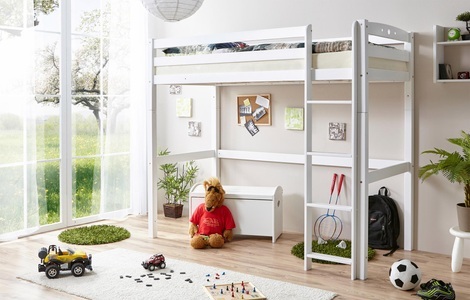TICAA, Ticaa Einzel-/Hochbett, Buche »Tolly«, Ticaa Hochbett »Tolly«, mit Rollrost, Buche