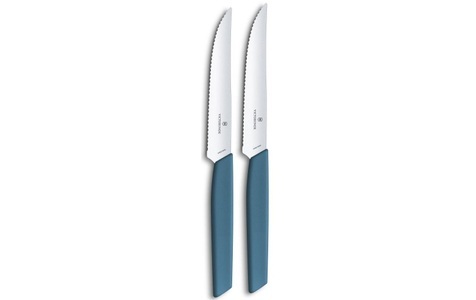 Victorinox Schweiz, Victorinox Swiss Modern Steakmesser-Set - Schwarz - 12 cm - Schweiz, Victorinox Swiss Modern Steakmesser-Set - Blau - 12 cm