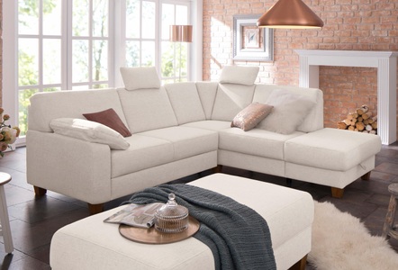 HOME AFFAIRE, Home affaire Ecksofa »Belfort«, mit Federkern, wahlweise mit Bettfunktion und Stauraum