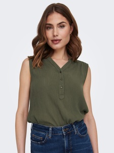 ONLY, ONLY Blusentop »ONLJETTE LIFE S/L TOP WVN NOOS«, ONLY Blusentop »ONLJETTE ? Blusentop mit V-Ausschnitt und Knopfleiste« regular fit, modisch, Web, Viskose, V-Ausschnitt