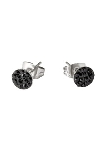 FIRETTI, firetti Ohrschmuck: Paar Ohrstecker ´´black´´ Ø ca. 6 mm mit STRASS ELEMENTS, Firetti Paar Ohrstecker »Schmuck Geschenk Ohrschmuck rund«, mit Kristallstein