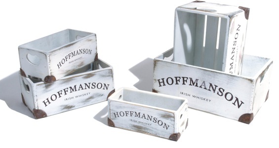 Franz Müller Flechtwaren, Franz Müller Flechtwaren Holzkiste »Vintage«, (Set, 5 St.), aus Fichtenholz, mit Schriftzug, Franz Müller Flechtwaren Holzkiste »Vintage«, (Set, 5 St.), aus Fichtenholz, mit Schriftzug