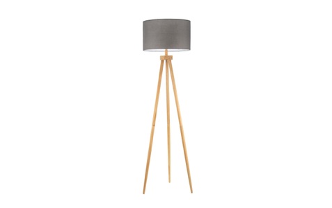 Pauleen, Pauleen Grand Coziness Stehlampe mit Holzgestell, Pauleen Stehleuchte Grand Coziness 1x E27, Grau/Holz