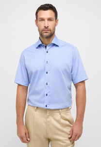 Eterna, ETERNA Kurzarm Hemd »MODERN FIT«, MODERN FIT Hemd in blau unifarben