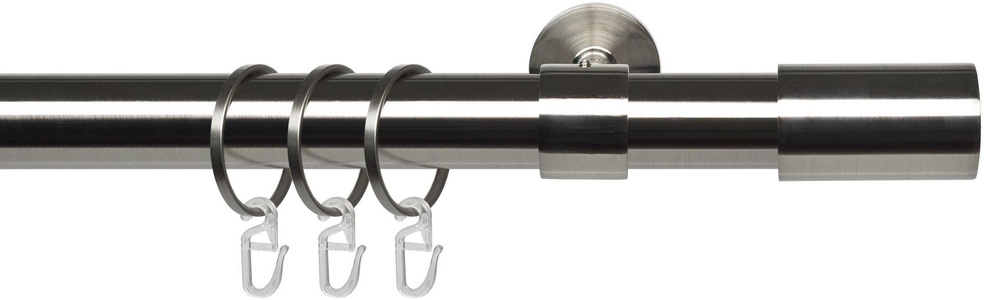 LIEDECO, Gardinenstange, »Zylinder edelstahl-optik«, Liedeco, Fixmaß, Liedeco Gardinenstange »Zylinder edelstahl-optik«, 1 läufig-läufig, Fixmass