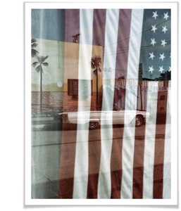 Wall-Art, Wall-Art Poster »Flagge Amerika Reflection USA«, Autos, (1 St.), Wall-Art Poster »Flagge Amerika Reflection USA«, Autos, (1 St.), Poster ohne Bilderrahmen