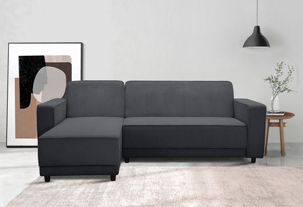 Dorel Home, Dorel Home Ecksofa »Allie Schlafsofa 230 cm mit Relaxfunktion in der Rückenlehne«, Schlaffunktion (108/194,5cm), trendiger Cord o. pflegeleichter Velours, Dorel Home Ecksofa »Allie Schlafsofa 230 cm mit Relaxfunktion in der Rückenlehne« Schlaffunktion (108/194,5cm), trendiger Cord o. pflegeleichter Velours