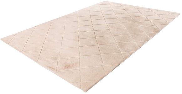 Carpet City, Carpet City Hochflor-Teppich »Moment«, rechteckig, 31 mm Höhe, Modern Einfarbig, 3D-Raute-Optik, Wohnzimmer, Carpet City Hochflor-Teppich »Moment«, rechteckig, 31 mm Höhe, besonders weich, Kaninchen Fell Haptik, 3D-Effekt, Rauten, Wohnzimmer