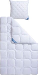 fan Microfaserbettdecke + Kopfkissen »Kansas, 2tlg.-Set mit Kissen 80x80 cm«, (Spar-Set), Bettdecke 135x200 cm, 155x220 cm für Sommer oder Winter