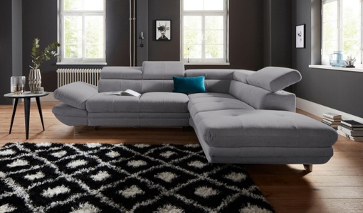 COTTA Ecksofa, inklusive Kopf- und Armteilverstellung, wahlweise mit Bettfunktion