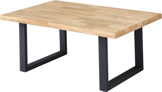Stolkom Couchtisch »Chris Wohnzimmertisch Eiche Massivholz, BxHxT 110x47x70 cm«, Gerade Kante, Industrial Style Eiche Massivholz