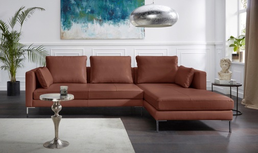 Alte Gerberei, Alte Gerberei Ecksofa »Marinus«, mit schmalen Lehnen, inklusive Rückenkissen & Armlehnkissen, Alte Gerberei Ecksofa »Marinus, L-Form«, inkl. Rückenkissen, Ottomane wahlweise rechts oder links
