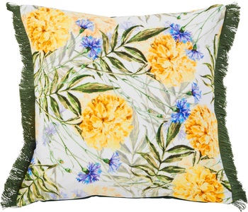 done.® Kissenhülle »Fringe Corn Flowers«, (1 St.), Verspielte, einseitig bedruckte Kissenhülle mit Fransen, verfügbar in 2 Grössen