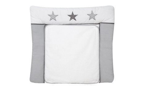 Schardt, SCHARDT Wickelauflage Frottee 80x75 cm mit Applikation Stern grau, Schardt Wickelauflage »Sterne Grau«