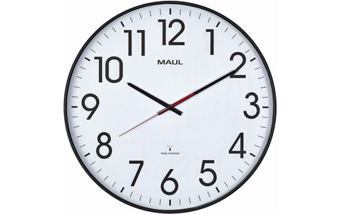 Maul, MAUL Wanduhr MAULclimb, Ø 470 mm, aus Kunststoff, Rahmen schwarz, Funkuhrwerk, Maul Wanduhr »Climb Ø 47 cm«