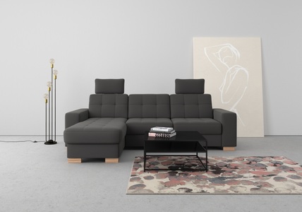 SIT&MORE, sit&more Ecksofa, wahlweise mit Bettfunktion und Bettkasten, sit&more Ecksofa »Quincy L-Form«, wahlweise mit Bettfunktion und Bettkasten