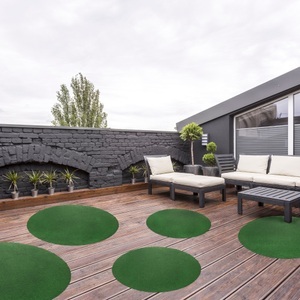 andiamo, ANDIAMO Kunstrasen »Field«, Ø: 130 cm, Andiamo Kunstrasen »Field«, rund, 4 mm Höhe, Rasenteppich aus Nadelfilz, mit Noppen, für Balkon & Terrasse
