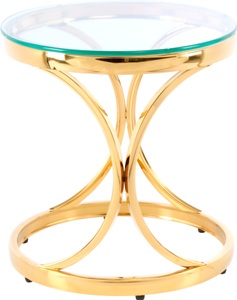 Kayoom, Kayoom Beistelltisch »Beistelltisch Weyda 125«, filigranes Design, Kayoom Beistelltisch »Weyda 125, in eleganter Gestaltung,runde Tischplatte aus Glas«, (1 St.), Glamouröses Design, hochwertige Verarbeitung, Hingucker-Gestell