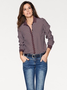 undefined, Druckbluse in bordeaux-grau von Rick Cardona, 