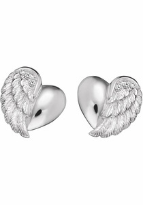 Engelsrufer, Engelsrufer – Herzflügel-Ohrstecker Silber silber, ERE-LILHEARTWINGS