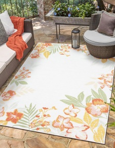 Myflair Möbel & Accessoires Teppich »Isla, LAGERRÄUMUNG!«, rechteckig, 6 mm Höhe, Wendeteppich, Blumen, mit Bordüre, Outdoor geeignet, Balkon, Terrasse