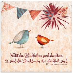 Artland, Artland Glasbild »Lebensweisheit Glücklich«, Artland Glasbild »Lebensweisheit Glücklich«, Tiere, (1 St.), in verschiedenen Grössen