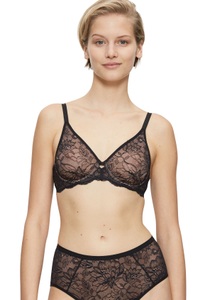 TRIUMPH, Triumph Bügel-BH »Amourette Charm W02«, überzogen mit floraler Spitze, AMOURETTE CHARM BH mit Bügel, ungefüttert in schwarz
