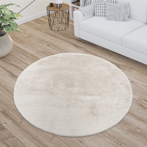 PACO HOME, Paco Home Teppich »Soft 380«, rund, 22 mm Höhe, Kuschelteppich - besonders weich, Uni-Farben, ideal im Wohnzimmer & Schlafzimmer, Paco Home Fellteppich »Kunstfell Soft 380«, rund, 14 mm Höhe, Langflor, Kuschelteppich - besonders weich, Uni-Farben
