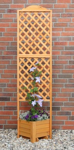 PROMADINO, PROMADINO Holzspalier Eckspalier mit Pflanzkasten, BxTxH: 54x54x210 cm, promadino Spalier, Eckspalier mit Pflanzkasten, BxTxH: 54x54x210 cm