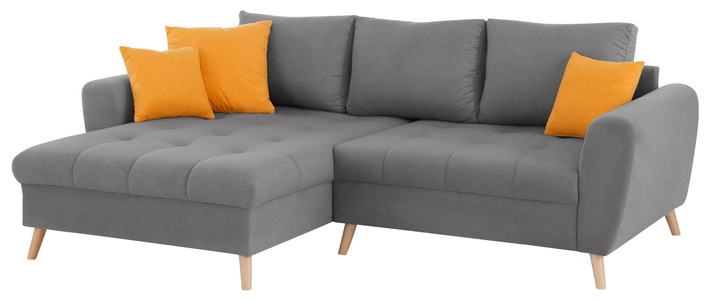 HOME AFFAIRE, Home affaire Ecksofa »Jordsand«, Home affaire Ecksofa »Fanö2 L-Form«, mit feiner Steppung und vielen losen Kissen