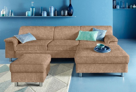 INOSIGN, INOSIGN Ecksofa, wahlweise mit Bettfunktion, INOSIGN Ecksofa »Jamie, modern und elegant, Fusshöhe 9cm, L-Form,«, wahlweise mit Bettfunktion