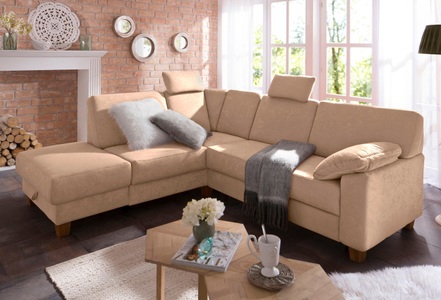 Home affaire Ecksofa »Belfort«, mit Federkern, wahlweise mit Bettfunktion und Stauraum