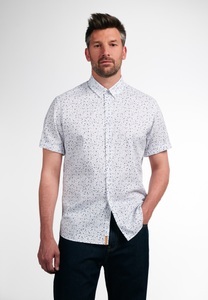 Eterna, ETERNA KURZARM HEMD REGULAR FIT UPCYCLING SHIRT OXFORD BLAU BEDRUCKT, Eterna Kurzarmhemd »REGULAR FIT«